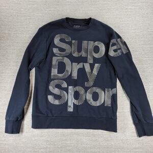 SuperDry Sport Combat Sweatshirt Mens L Black Graphic Crew Neck Pullover